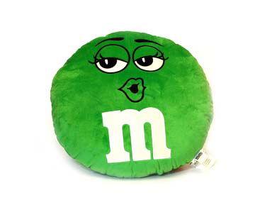 Green M&Ms Character Plush Pillow - CandyFavorites