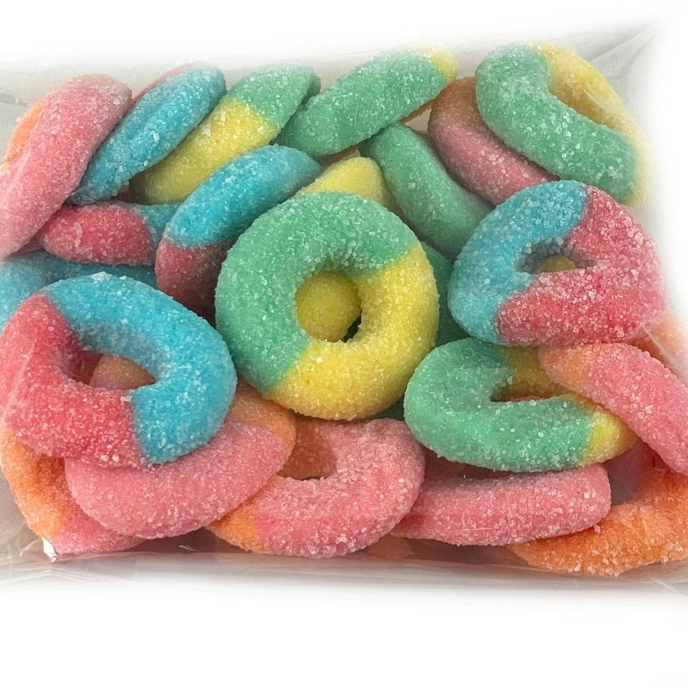 Hand Packed Gummi Neon Rings Flat Bags - CandyFavorites