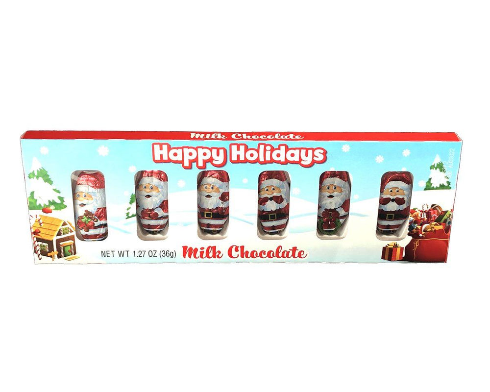 Happy Holidays Chocolate Santa 6 Piece 1.27 oz. Gift Box - CandyFavorites