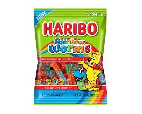 Haribo Rainbow Worms 5 oz. Share Size Bags - CandyFavorites