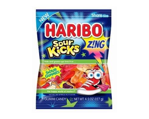 Haribo Zing Sour Kicks Gummi Candy Share Size 4.5 oz. Bags - CandyFavorites