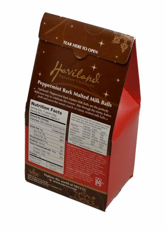 Haviland Peppermint Bark Malted Balls Gift Box - CandyFavorites