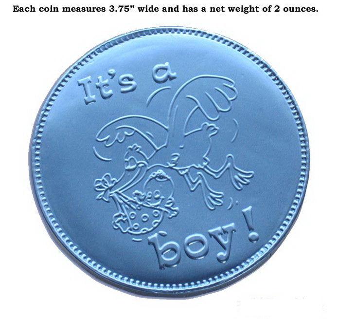 It's A Boy Oversized Chocolate Coins - CandyFavorites