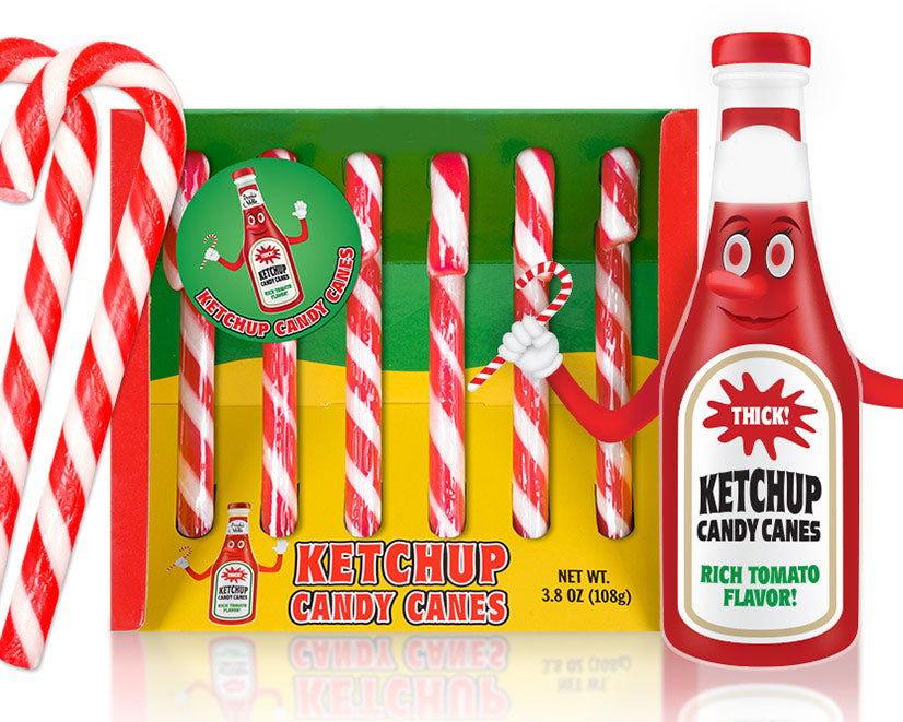 Ketchup Candy Canes 6 Count Box - CandyFavorites