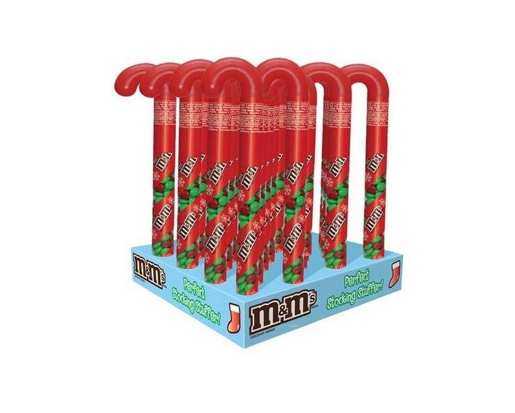 M&M Plain Christmas Filled Candy Cane - CandyFavorites