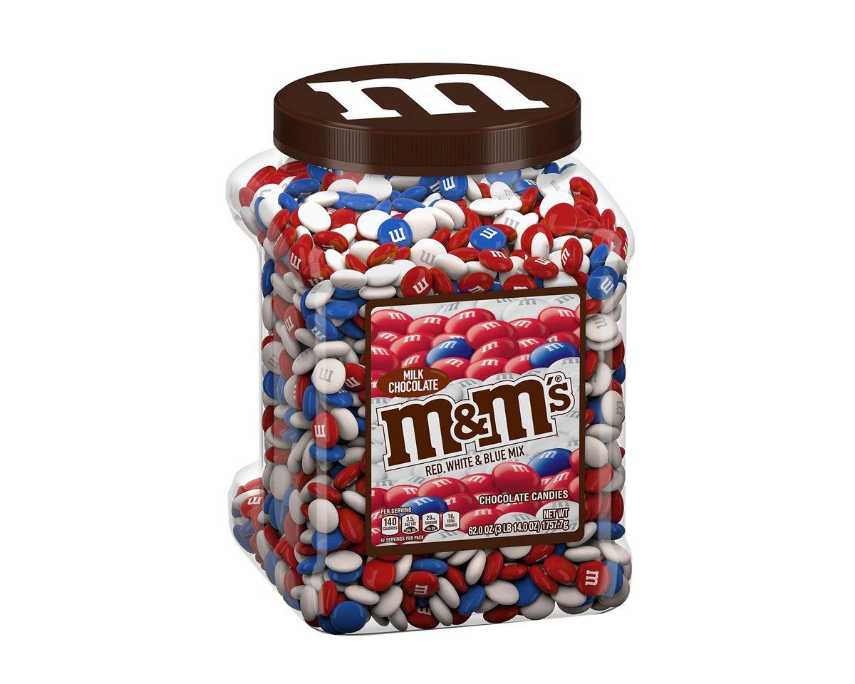 M&M's ® Patriotic Plain Mix Milk Chocolate Candies 62 oz. Jar - CandyFavorites