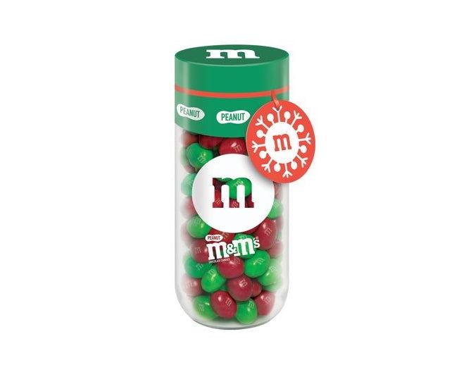 M&M's Peanut Christmas Filled Gift Jar - CandyFavorites