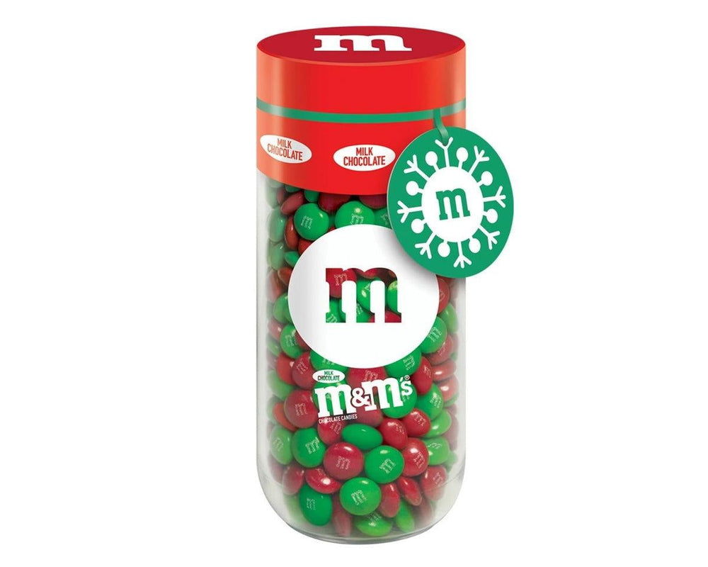 M&M's Plain Christmas Filled Gift Jar - CandyFavorites