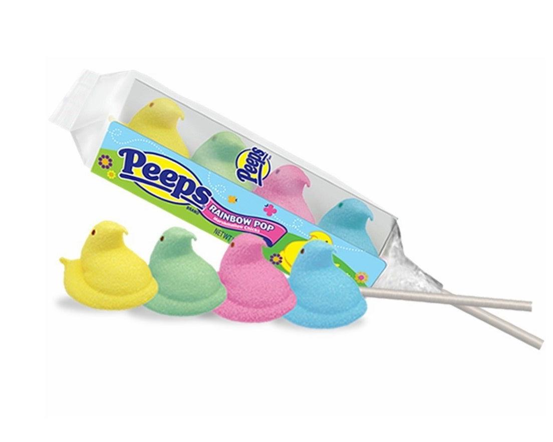 Marshmallow Peeps Rainbow Chicks 4 Count Pops - CandyFavorites
