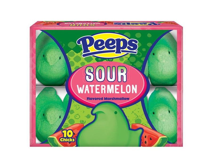 Marshmallow Peeps Sour Watermelon Chicks 10 Count Trays - CandyFavorites