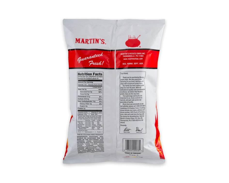 Martin's Red Hot Potato Chips 9.5 oz. Bags - CandyFavorites