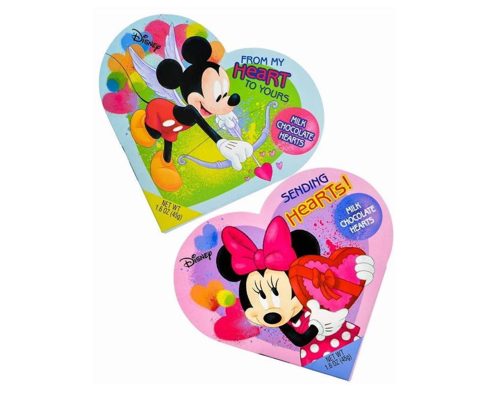 Mickey and Minnie Heart Box with Milk Chocolate - CandyFavorites