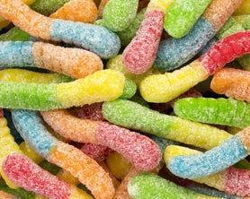 Mini Gummi Sour Neon Worms - CandyFavorites