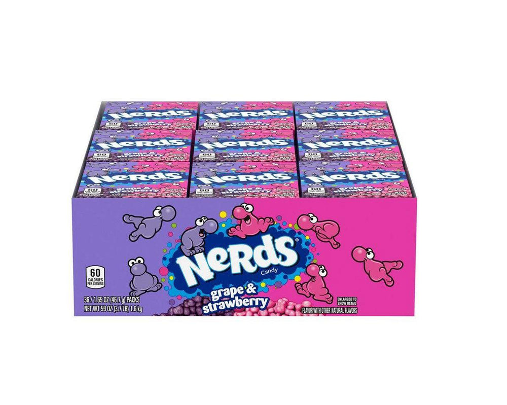 Nerds Label Nerds Grape and Strawberry 1.65 oz. Box - 36 / Box – Candy Favorites