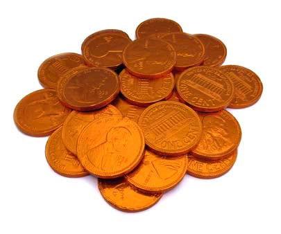 Orange Foil Wrapped Chocolate Coins - CandyFavorites