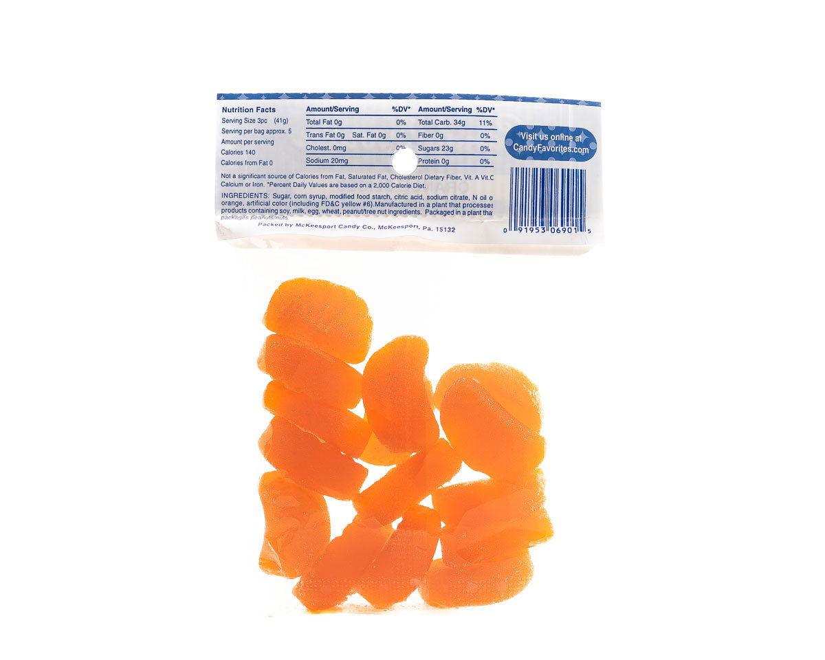 Orange Jelly Slices 7 Ounce Peg Bags - CandyFavorites