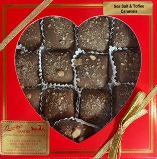 Peek A Boo Heart with Sea Salt and Toffee Caramels - CandyFavorites