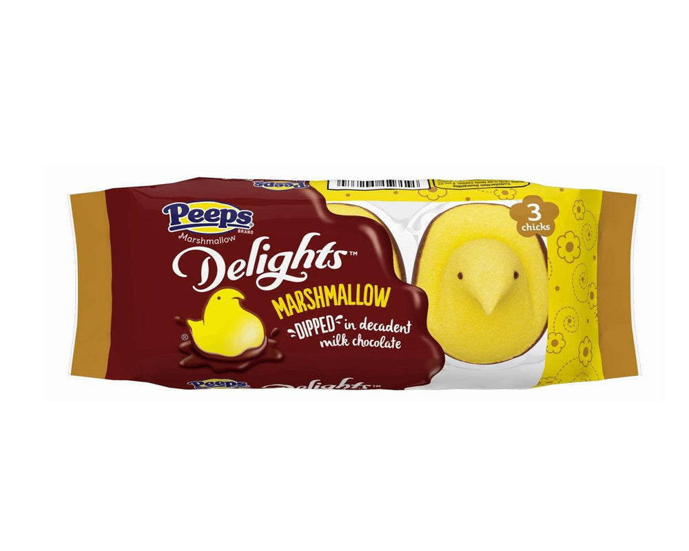 Peeps Delights Yellow Chicks Dipped in Milk Chocolate 3 Count Tray - CandyFavorites