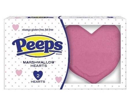 Peeps Pink Marshmallow Hearts 2 Count Tray - CandyFavorites
