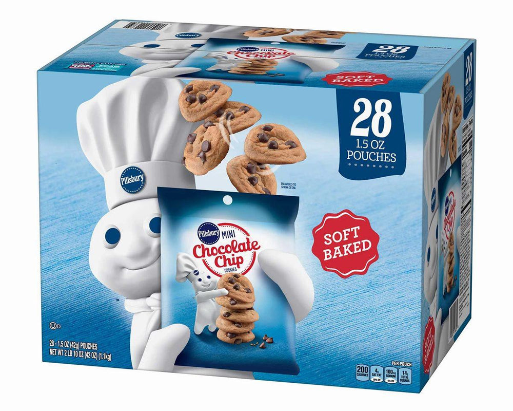 Pillsbury Soft Baked Mini Chocolate Chip Cookies 1.5 oz. Snack Packs - CandyFavorites