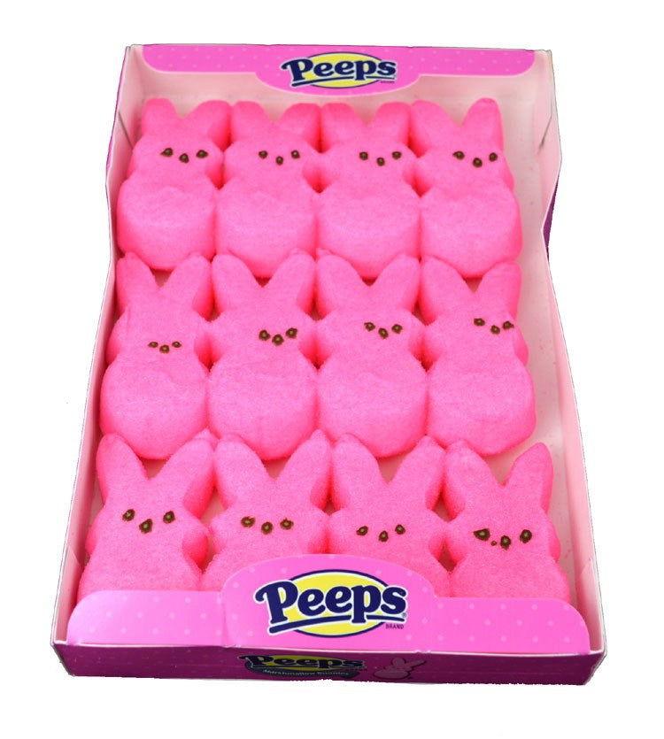 Pink Marshmallow Peeps Bunnies 12 Packs - CandyFavorites