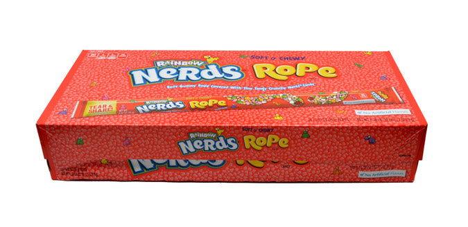 Neard Rops Nerds Rainbow Ropes |Net Weight .92 oz. |Tear & Share - 24 / Box ...