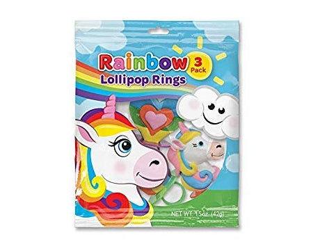 Rainbow Unicorn 3 Pack Ring Pops - CandyFavorites