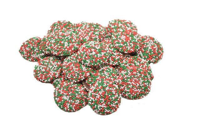 Semi Sweet Chocolate Christmas Nonpareils Bags - CandyFavorites
