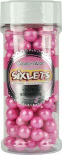 Shimmer Bright Pink Sixlets Jars - CandyFavorites