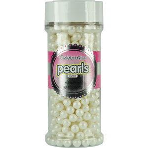 Shimmer White Candy Pearls 5 oz. Jar - CandyFavorites