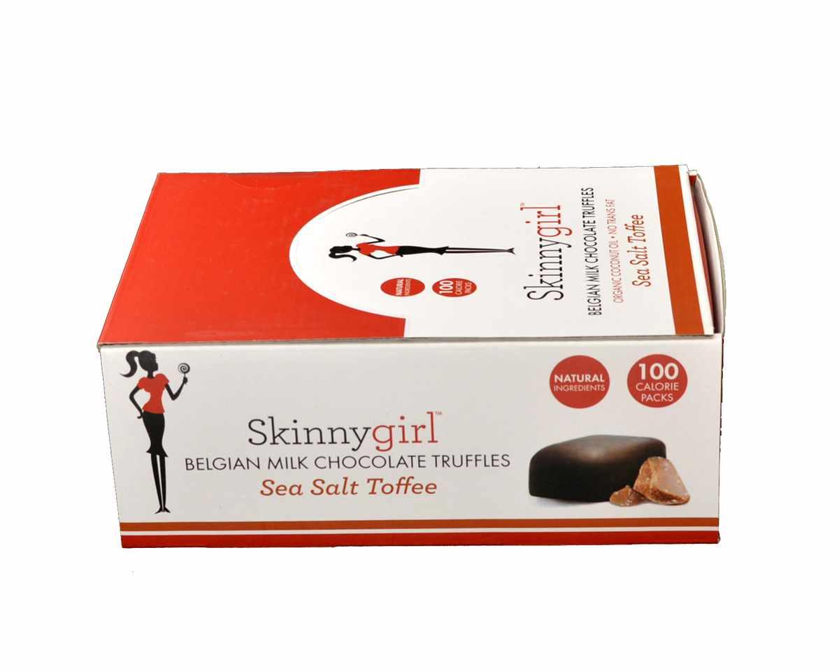 Skinnygirl Belgian Milk Chocolate Sea Salt Toffee Truffles Box - 16 / Box – Cand