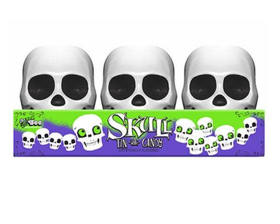 Skull 3-D Tins with Smarties Candy Roll Wafers - CandyFavorites