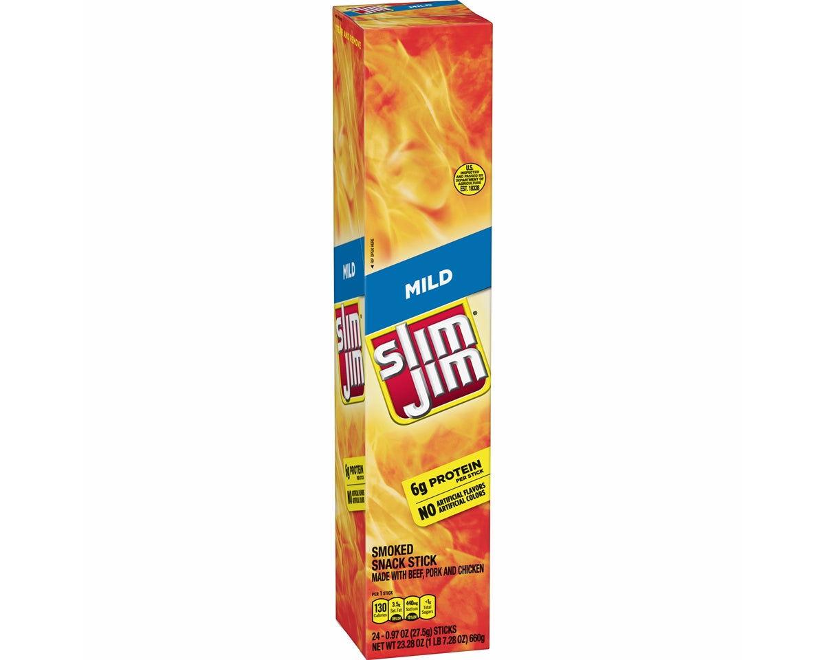 Slim Jim Mild Smoked .97 oz. Snack Sticks - 24 / Box – Candy Favorites