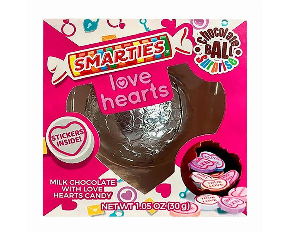 Smarties Love Hearts Chocolate Ball Surprise with Stickers - CandyFavorites