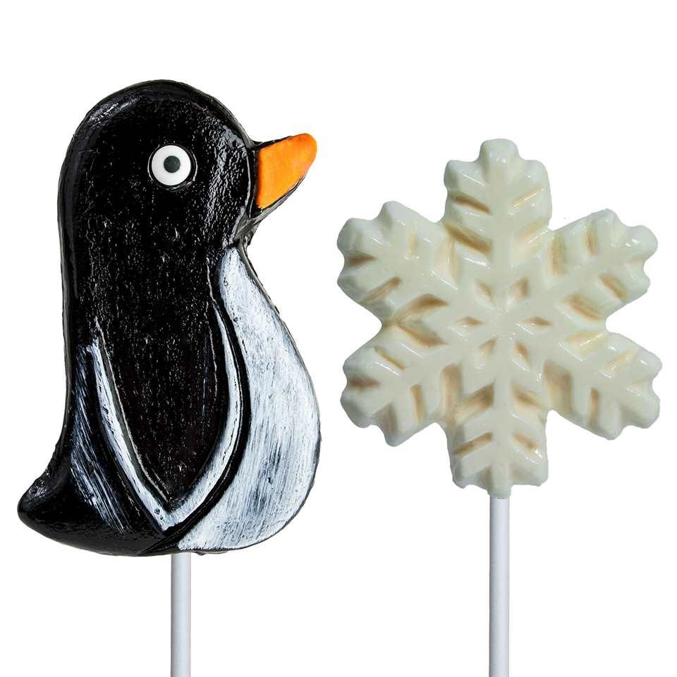 Snowflake and Penguin Holiday Lollipops - CandyFavorites