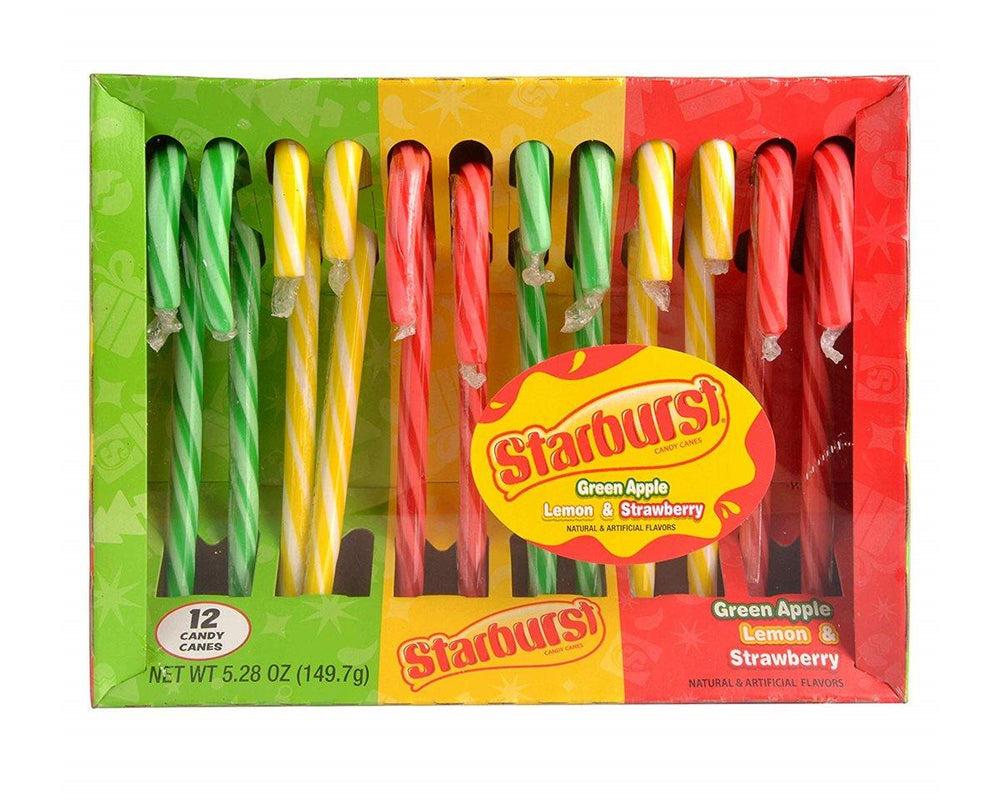 Starburst Assorted Candy Canes 12 Piece Tray - CandyFavorites
