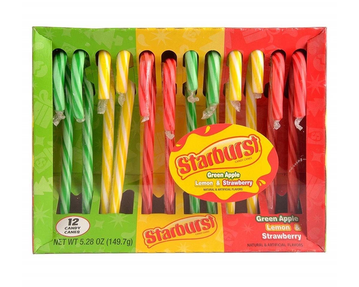 Starburst Assorted Candy Canes 12 Piece Tray - CandyFavorites