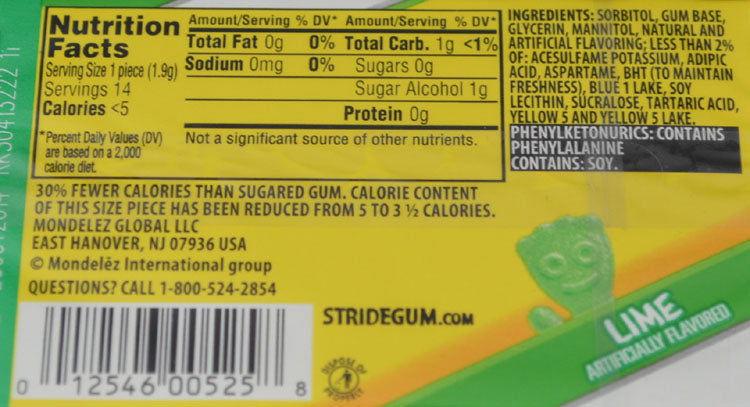 Stride Sour Patch Kids Lime Sugar Free Gum - CandyFavorites
