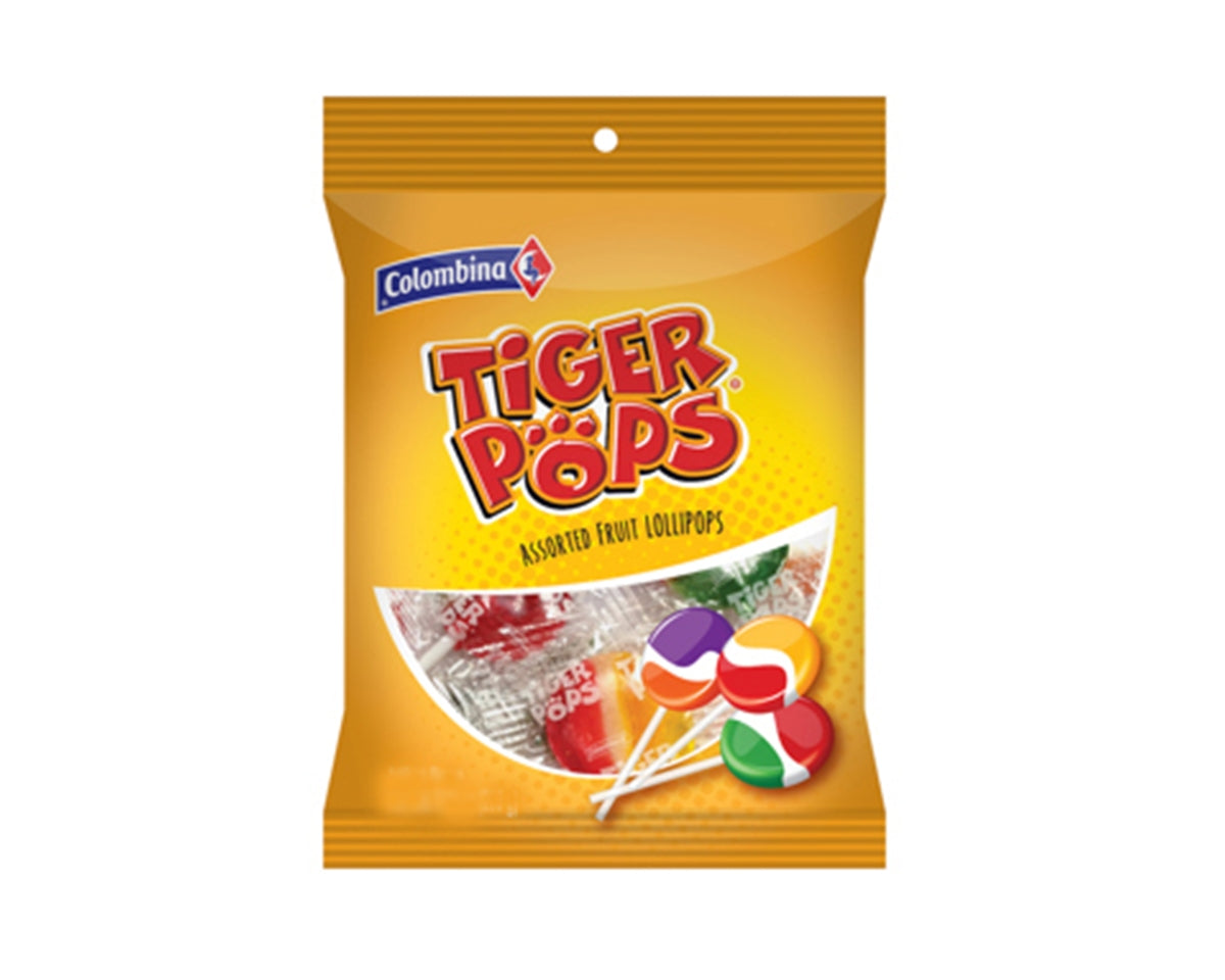 Tiger Pop Assorted Fruit Lollipops 6 oz. Peg Bag - 12 / Box