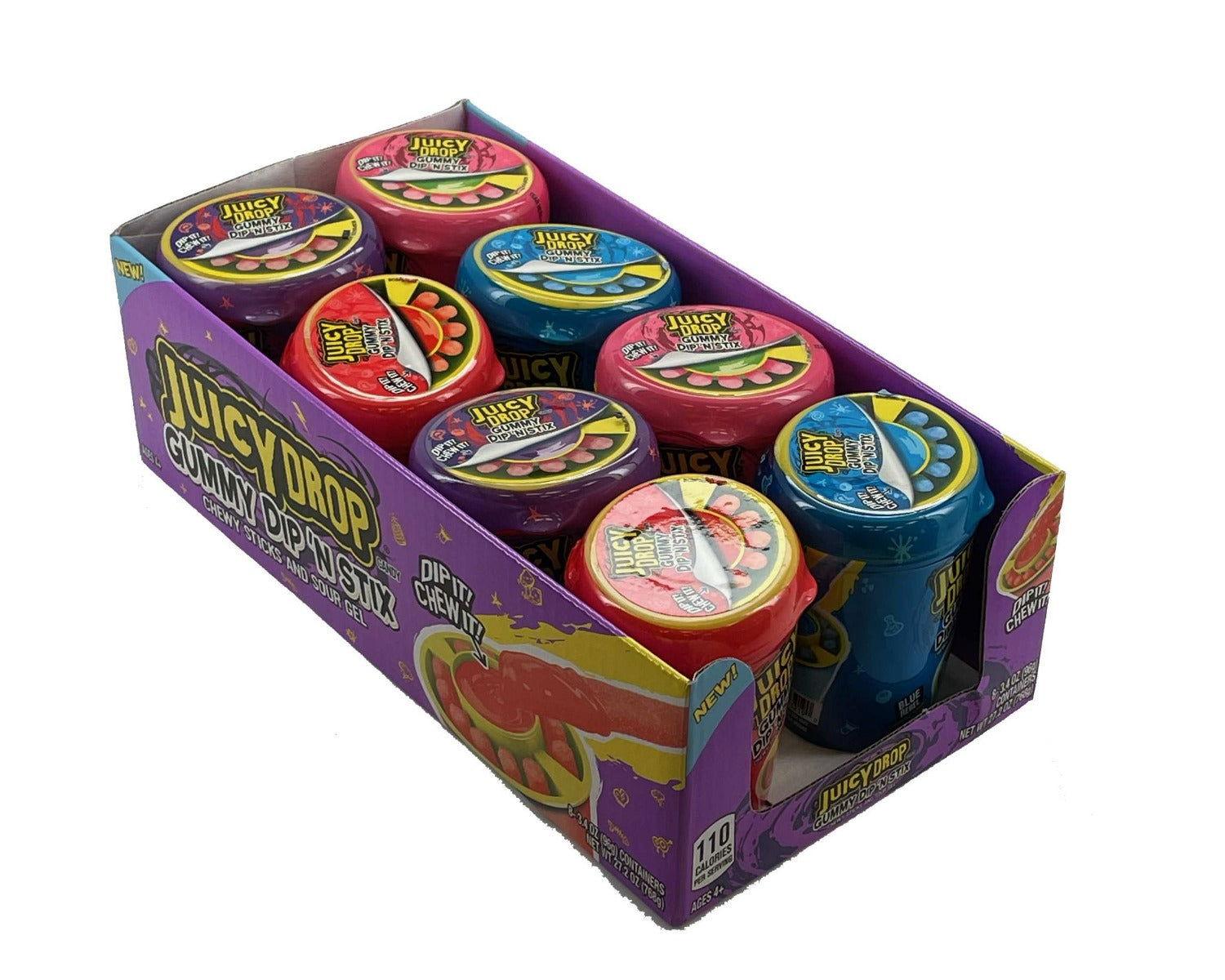 Topps Juicy Drop Gummy Dip 'n Stix - 8 / Box |As Featured on