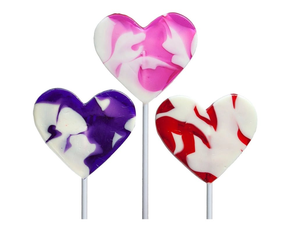 Valentine Heart Shaped Swirl Lollipops