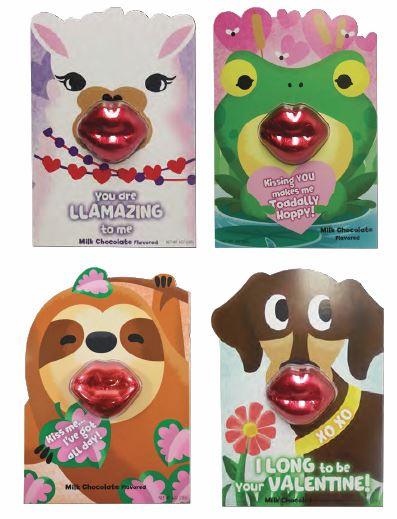 Valentine Greeting Card with Chocolate Lips - CandyFavorites