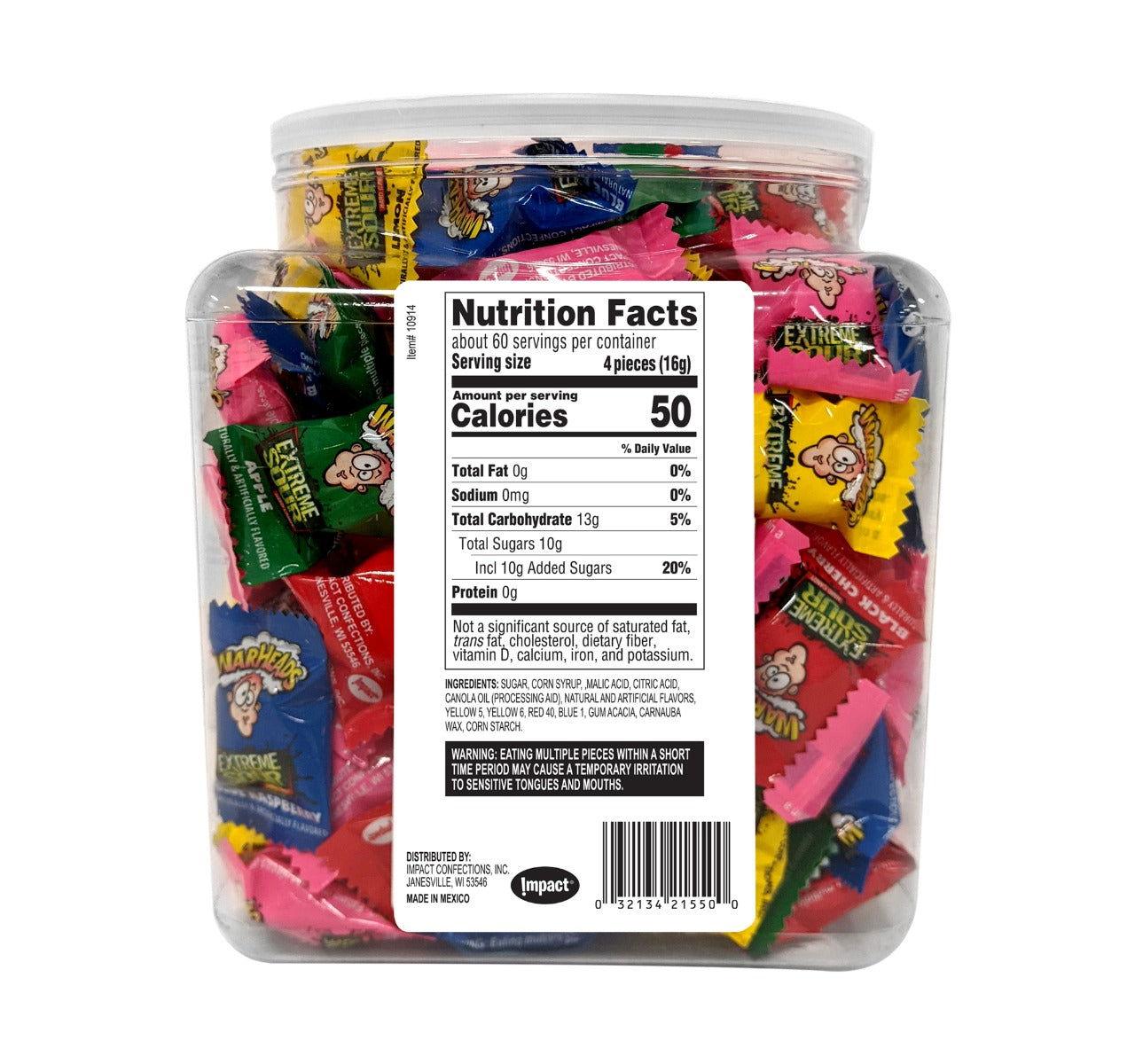 Warheads Extreme Sour Hard Candy Jars - CandyFavorites
