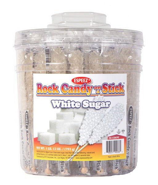 White Rockets Candy White Rock Candy on a Stick - 36 / Jar – Candy Favorites