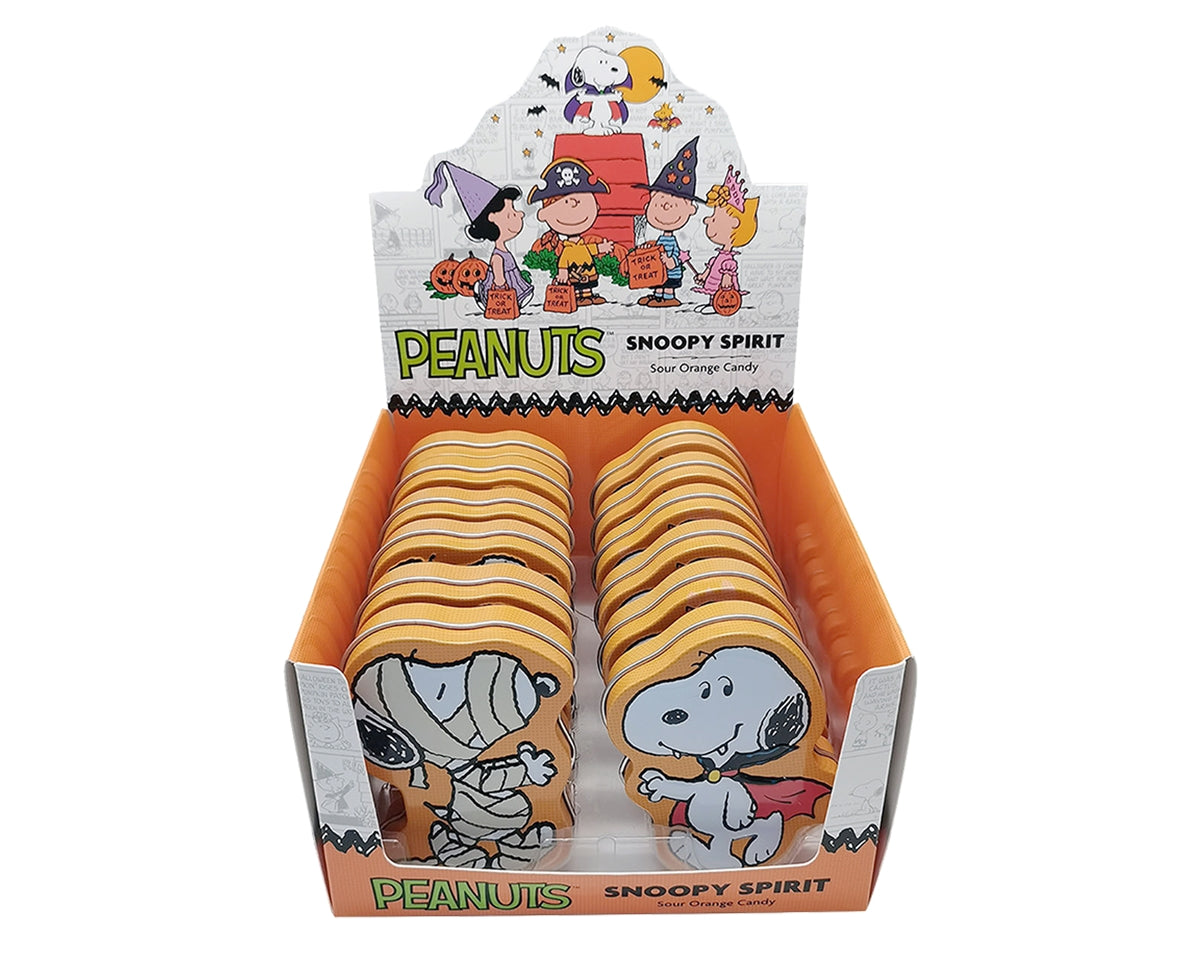 Snoopy Spirit Sour Orange Candy 1 oz. Tins - 12 / Box