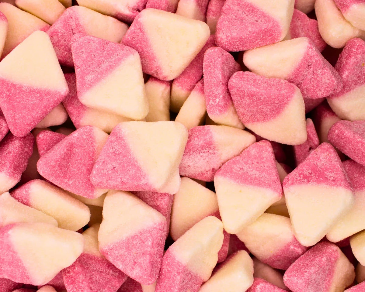 Close-up of Bubs Sour diamond Strawberry Vanilla Candy