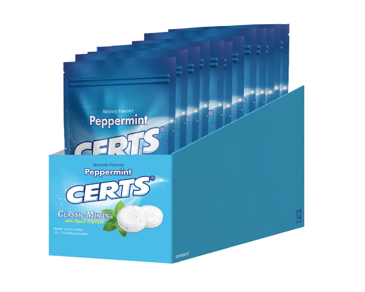 Mints Displayer Certs Peppermint 1.2 oz. Mints Counter Display - 12 / Box – Candy Favorites
