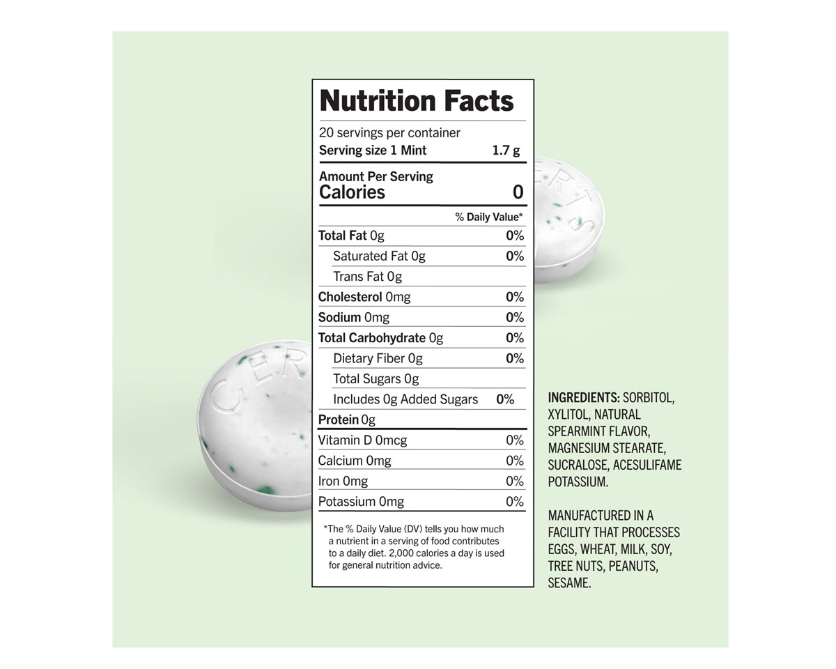 Certs Spearmint Nutritional Information