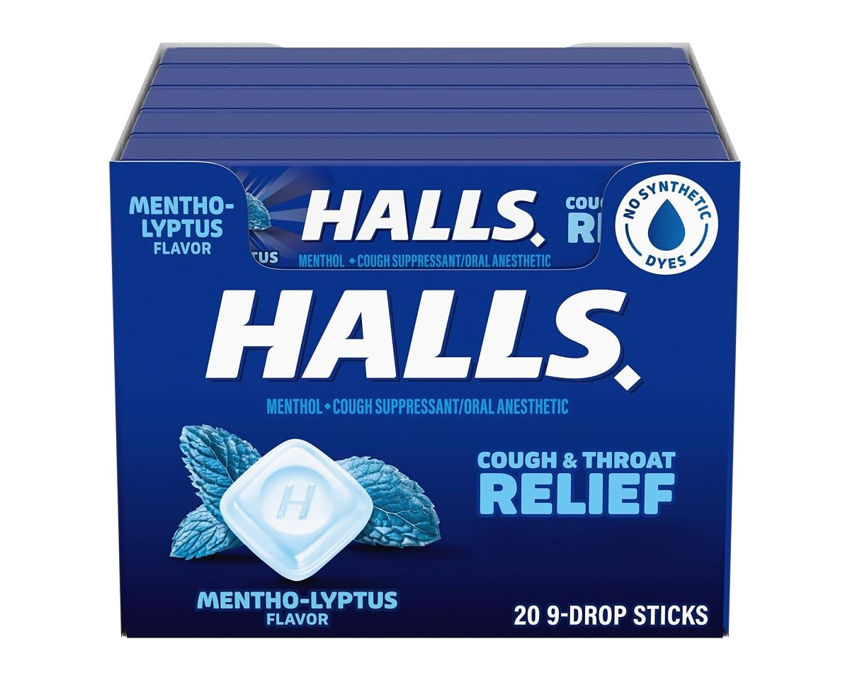 halls menthol drops stick box