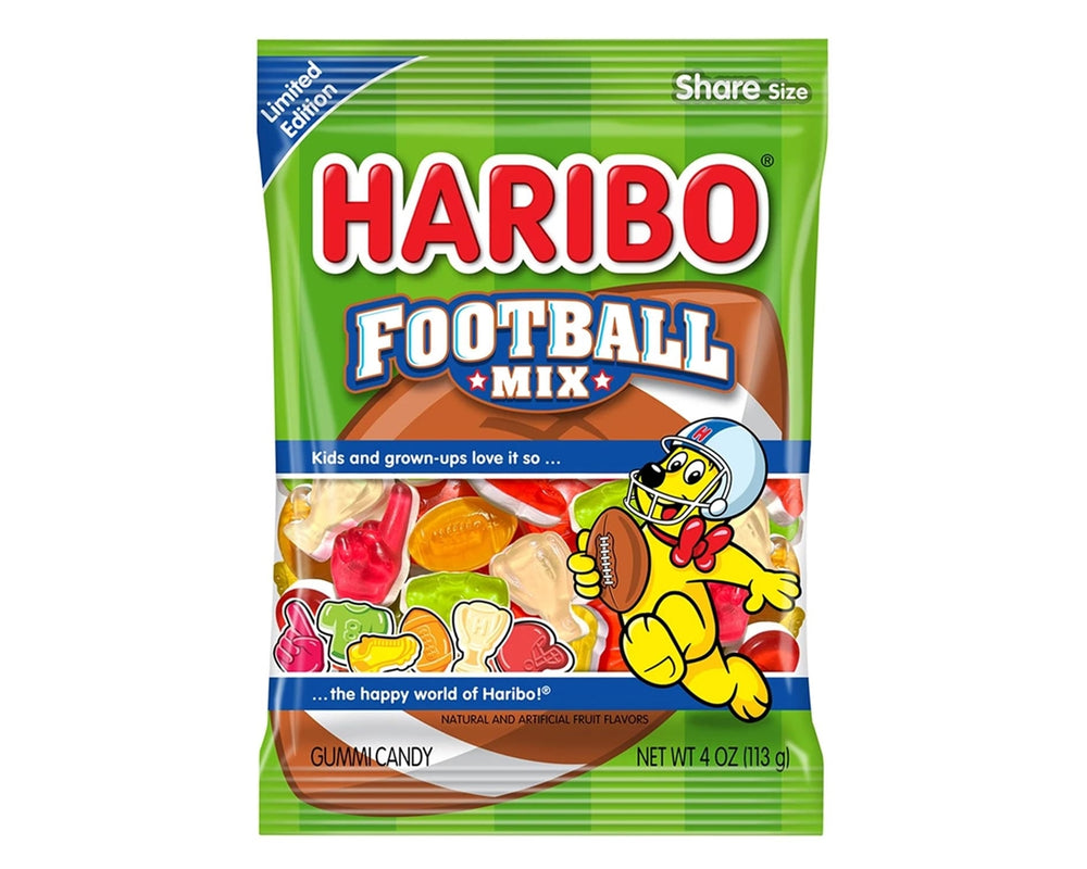 Haribo Gummi Football Mix 4 oz. Peg Bags